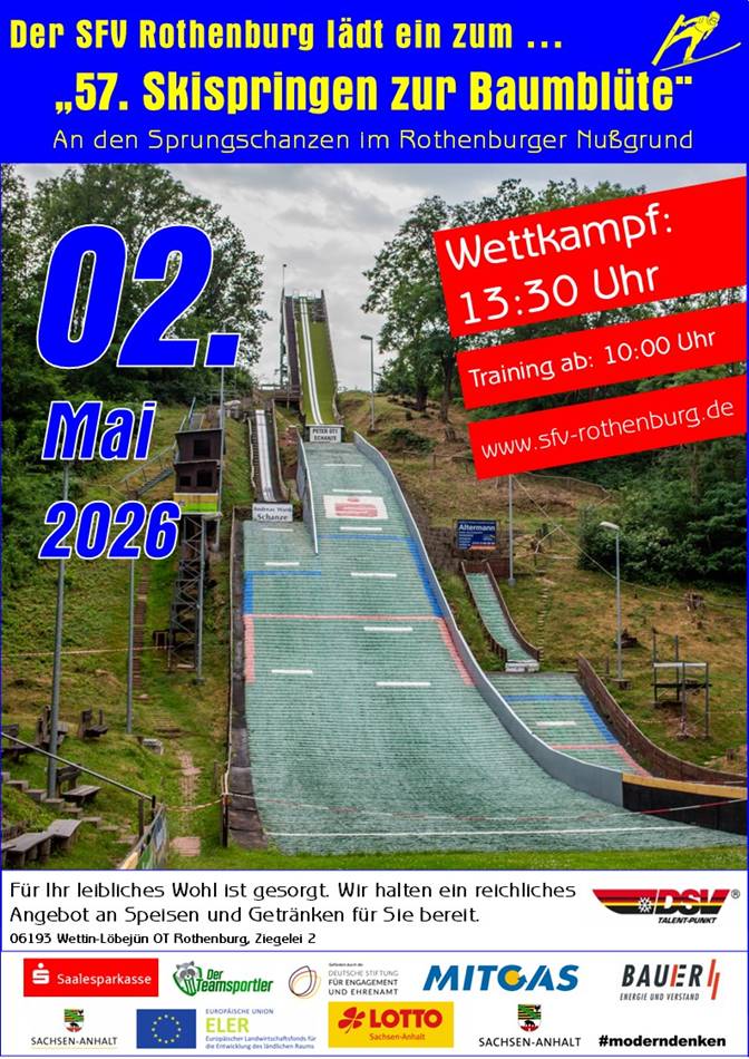 Plakat Skispringen zur Baumbl&uuml;te 2026